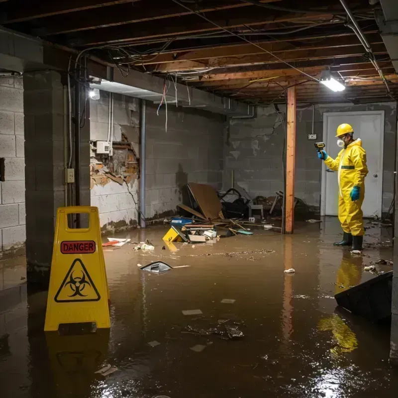 Flooded Basement Electrical Hazard in Bellevue, IL Property